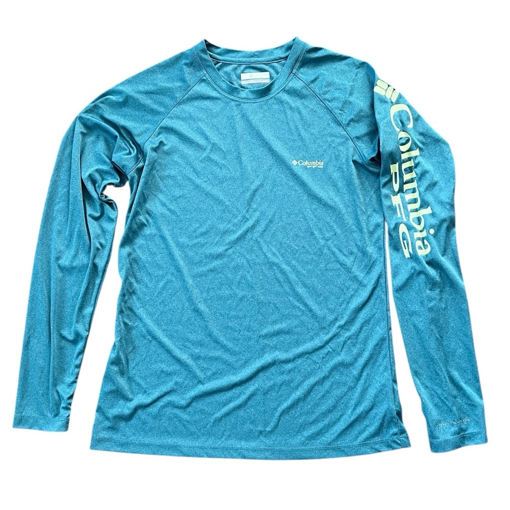 Columbia Men's Terminal Tackle Long Sleeve Shirt Blue Echo Heather Size Small